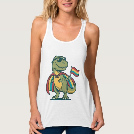 Débardeur Conception de chemise vectorielle de dinosaure de (Devant)