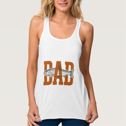 Débardeur Conception de chemise vectorielle de pêche de papa (Devant)