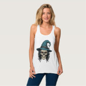 Débardeur Conception de chemise vectorielle Halloween crâne (Devant entier)