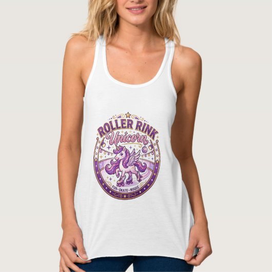 Débardeur Conception de merch prête pour POD Licorne Roller (Devant)