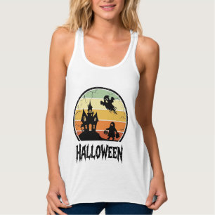 Débardeur Conception de T-shirt de maison hantée Halloween S
