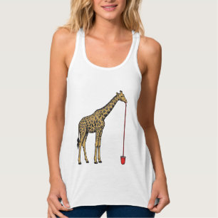 Débardeur Conception de vecteur de paille à boire de girafe
