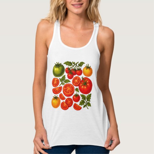 Débardeur Cottagecore Tomate Été Légume (Devant)