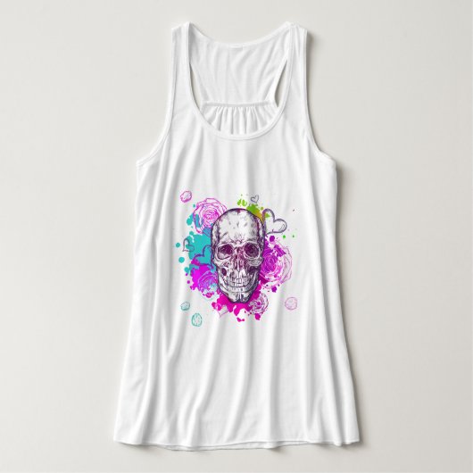 Débardeur crâne et roses (Design devant)