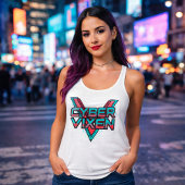 Débardeur Cyber Vixen - Red Teal Gamer Girl Graphic Gaming
