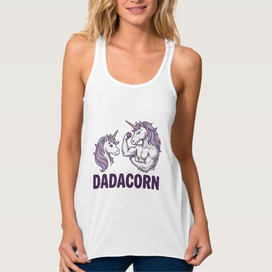 Débardeur Dadacorn Funny Unicorn Dad Vector Shirt Design_1 (Devant)