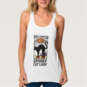 Débardeur Dame de chat d'Halloween Vintage T-shirt de chat n