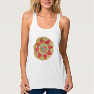 Débardeur de géométrie sacrée Mandala Star, blanc