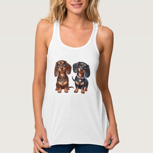 Débardeur De mignons amis dachshund (Devant)