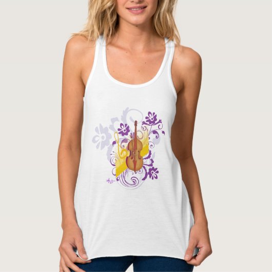 Débardeur de racerback de violon floral (Devant)