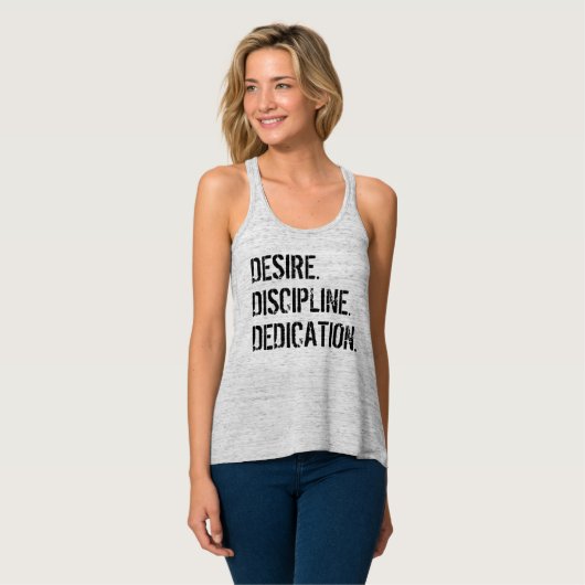 Débardeur DÉSIR. DISCIPLINE. DÉVOUEMENT. Pièce en t de (Devant entier)