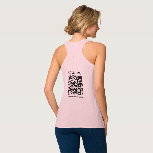 Débardeur Double face QR Code Scan Me Femme Soft Rose (Dos entier)