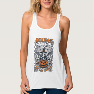Débardeur Double peine Malheur Sorcière Citrouille Halloween