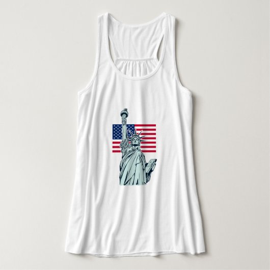 Débardeur Drapeau américain avec Lady Liberty Plus Size (Design devant)