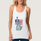 Débardeur Drapeau américain avec Lady Liberty plus taille T- (Devant)