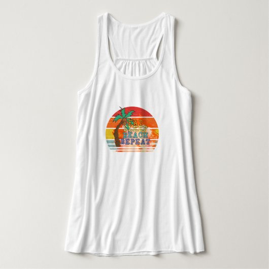Débardeur Eat Sleep Beach Tank - Custom Summer Vibe Top (Design devant)