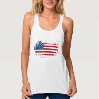 Débardeur États-Unis Drapeau féminin T-shirt de base taille 