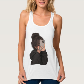 Débardeur Fille Urbaine Téléphone Selfie Streetwear Graphiqu