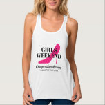 Débardeur Filles personnalisées voyage de week-end voyage dé<br><div class="desc">Custom girls week-end escapaway voyage débardeurs pour dames. neon rose haut talon stiletto chaussure silhouette avec élégante typographie. Conception classique pour être mariée, équipe de mariée, groupe de femmes, amis, fiancée d'équipe, etc. vêtements cool pour mariage, douche nuptiale, fête de bachelorette, sorties nocturnes pour filles, week-end pour filles, nuit pour...</div>