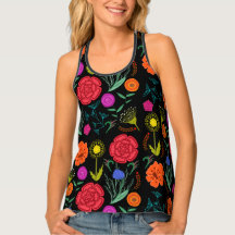 Fleurs colorées vives personnalisées sur noir