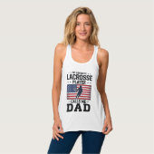 Débardeur Funny Lacrosse Dad American Flag Vintage Shirt Des (Devant entier)