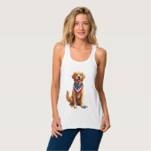 Débardeur Golden Retriever July 4th Vintage Patriotic Tee 2 (Devant entier)