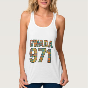 Débardeur GWADA 971 Madras Vibrant – Fierté Guadeloupéenne