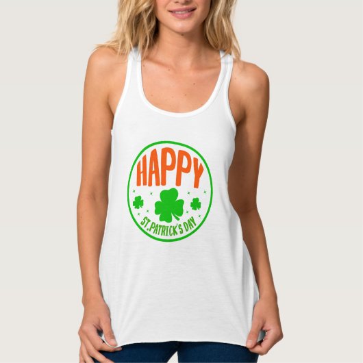Débardeur Happy St. Patrick's Day Circle Design-63501 (Devant)