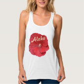 Débardeur Hibiscus rouge Hawaiian Aloha Floral (Devant)
