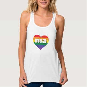 Débardeur I Love Massachusetts Rainbow Heart