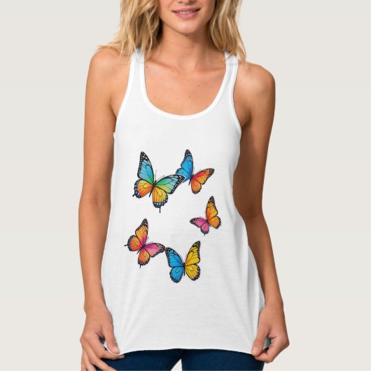 Débardeur Illustration colorée de papillon (Devant)