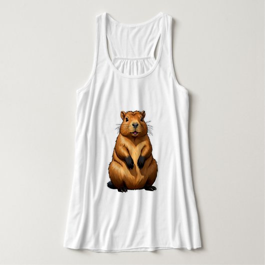 Débardeur Illustration d'animal de rongeur de Capybara migno (Design devant)