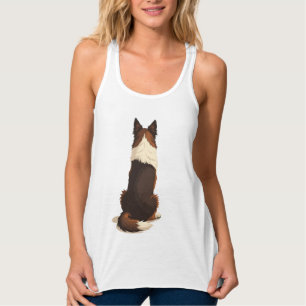 Débardeur Illustration de Border Collie vintage vu de derriè