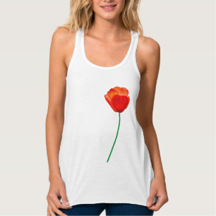 Débardeur Illustration de la fleur du pavot rouge