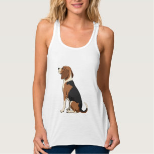 Débardeur Illustration de vue arrière de chien Beagle vintag