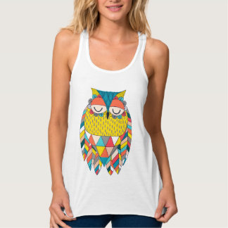 Débardeur Illustration du Motif Owl des triangles aztèques b