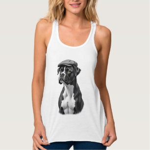 Débardeur Illustration graphique monochrome de Boxer vintage