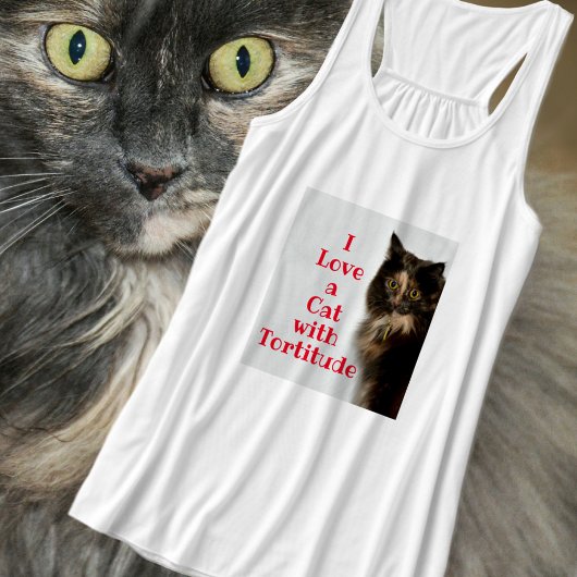 Débardeur J'adore un chat avec de la Tortitude