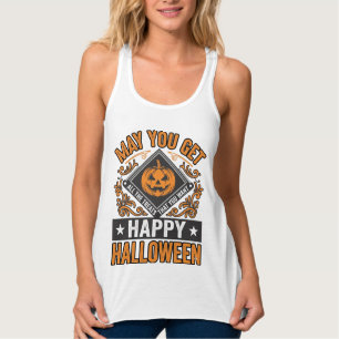 Débardeur Joyeux Halloween Citrouille Traitements Vintage