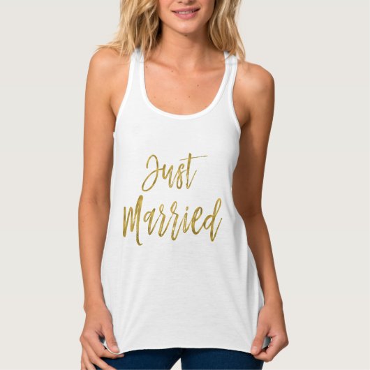Débardeur Juste marié Gold Foil Typographie Chemise (Devant)