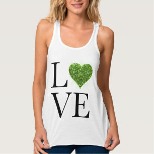 Débardeur la Saint-Patrick Amour cœur vert scintillant