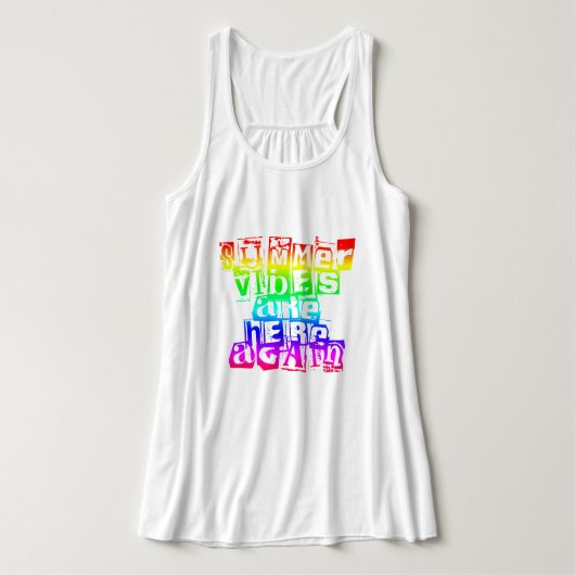 Débardeur Les Vibes D'Été Sont Là Encore Rainbow Text (Design devant)