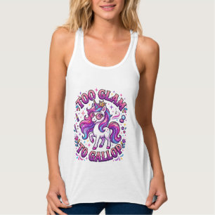 Débardeur Licorne Trop Glamour pour Galoper Impression sur D