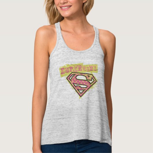 Débardeur Logo Supergirl Grunge Rose (Devant)