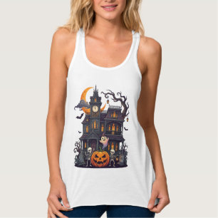 Débardeur Maison Hantée Halloween Squelettes Citrouille Fant