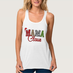 Débardeur Mama Claus Christmas Plaid Text Design-50096