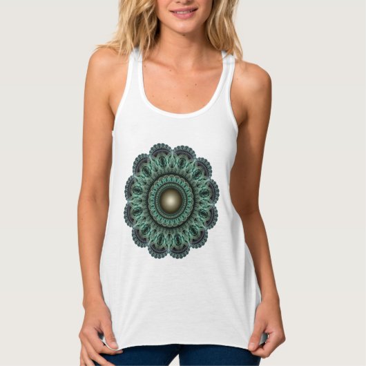 Débardeur mandala fractal floral (Devant)