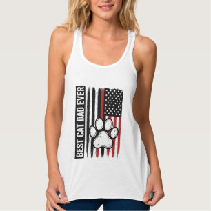 Débardeur Meilleur papa chat patriote Design de drapeau de p