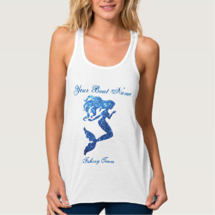 Débardeur Mermaid Custom Boat Nom et équipe de pêche Chemise