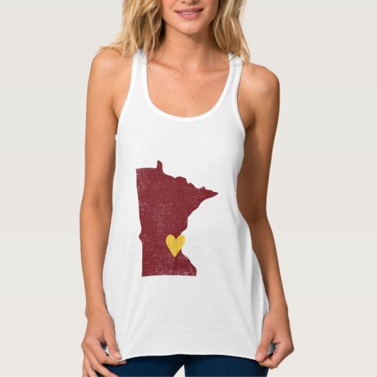Débardeur Minnesota Heart shirt (marron) - Personnalisable! (Devant)
